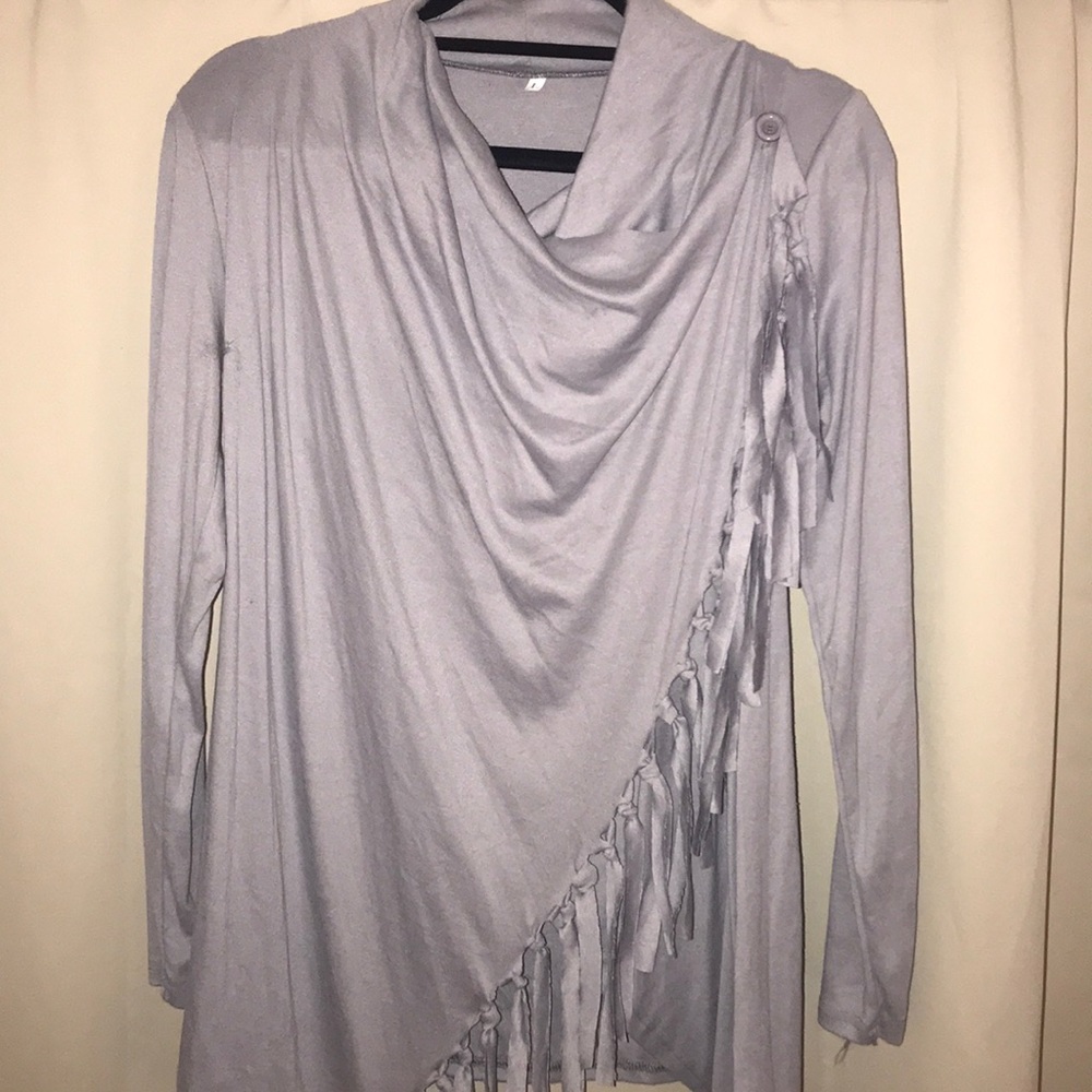 Buttoned Up Layer Sweater with Fringe 🦄
